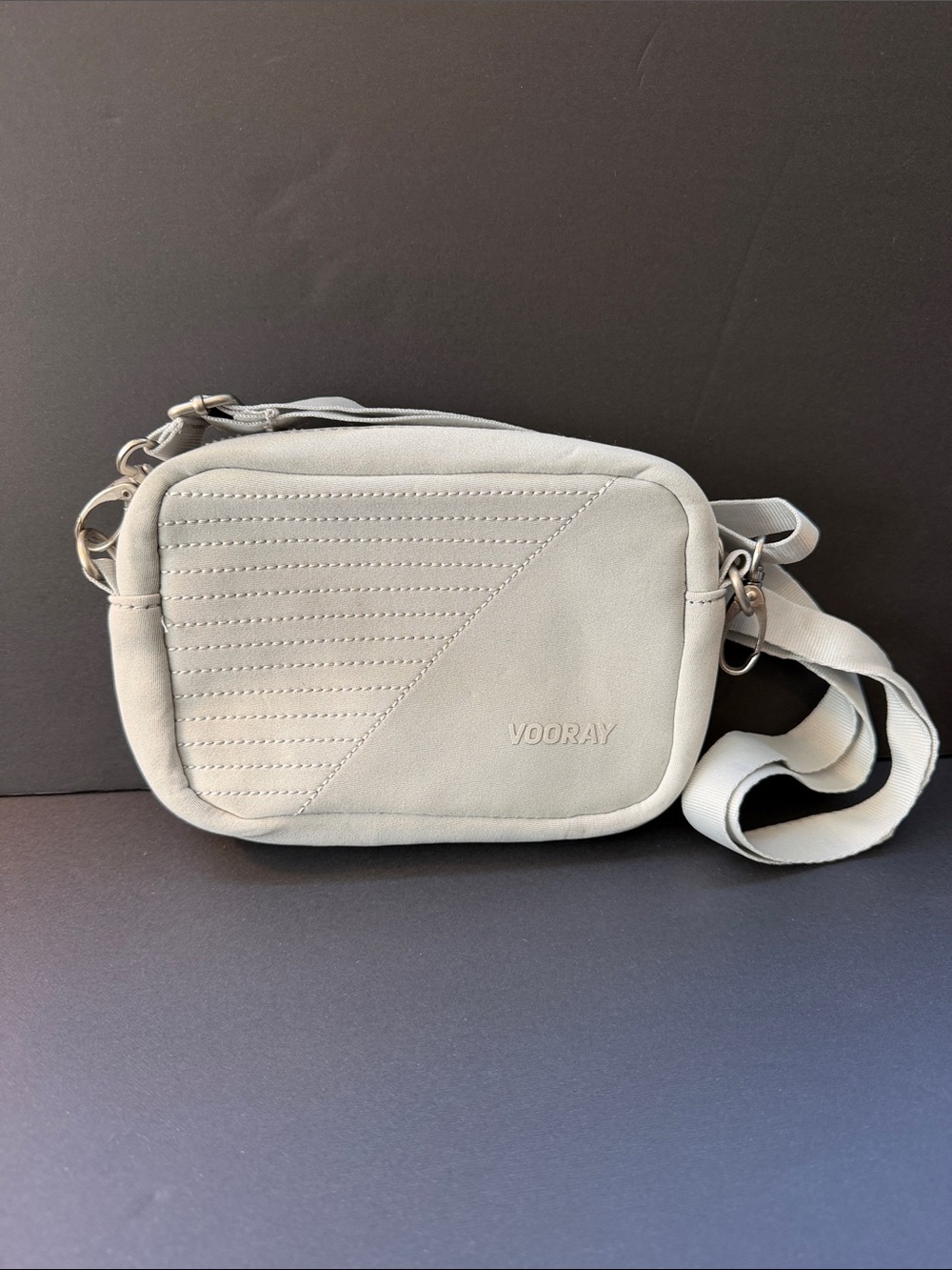 NWOT: VOORAY Lightweight Crossbody Bag in Light Gray